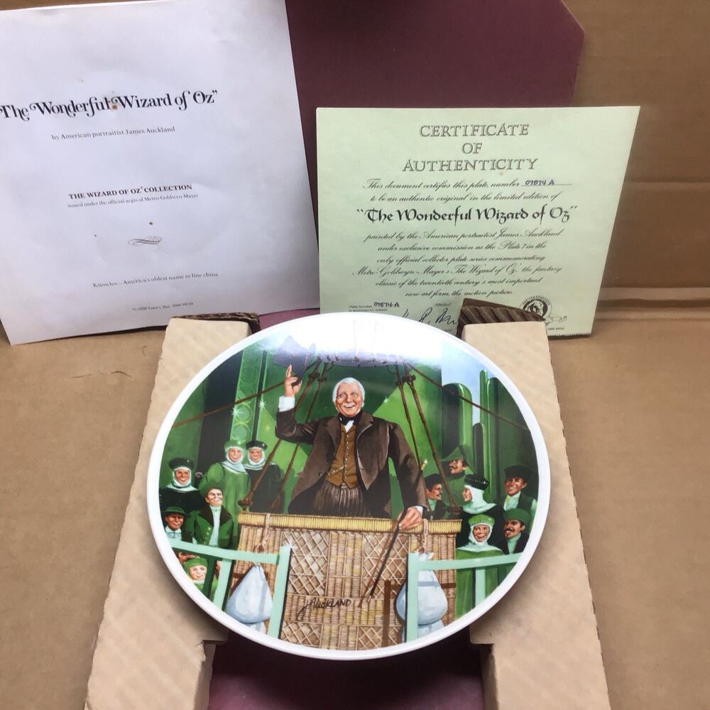 1979 Knowles Wizard of Oz Collector Plate The Wonderful Wizard of Oz COA Box